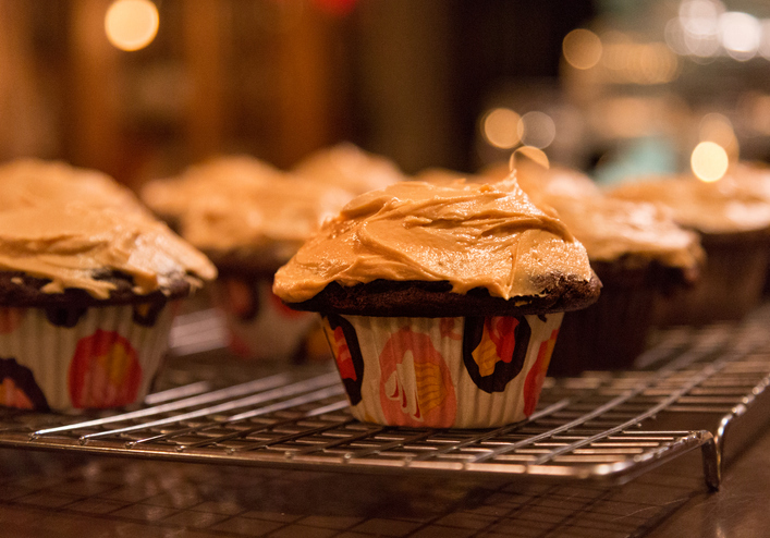 Chocolate Cupcakes with Peanut Butter Frosting