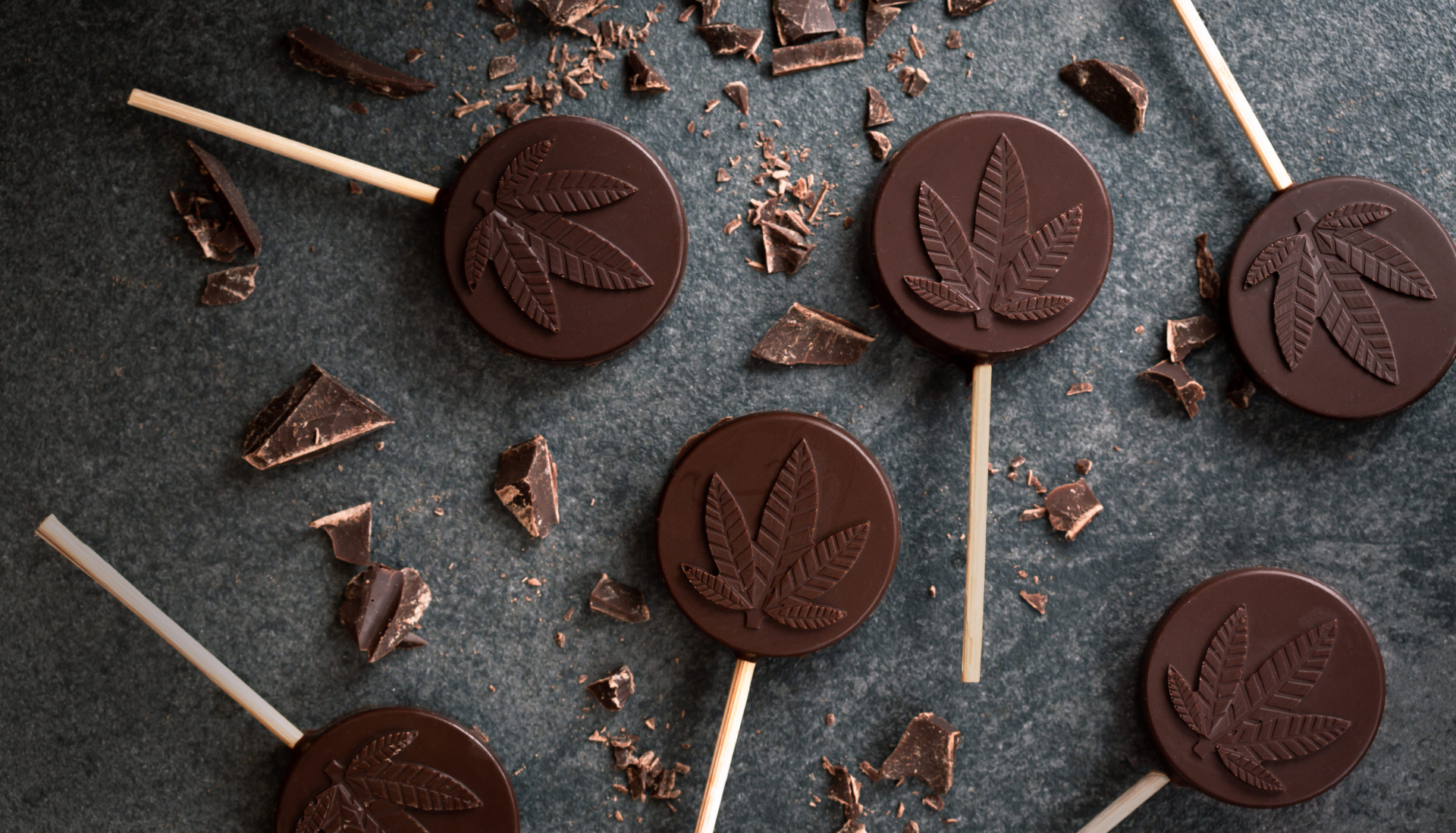 Cannabis-infused chocolate lollipops