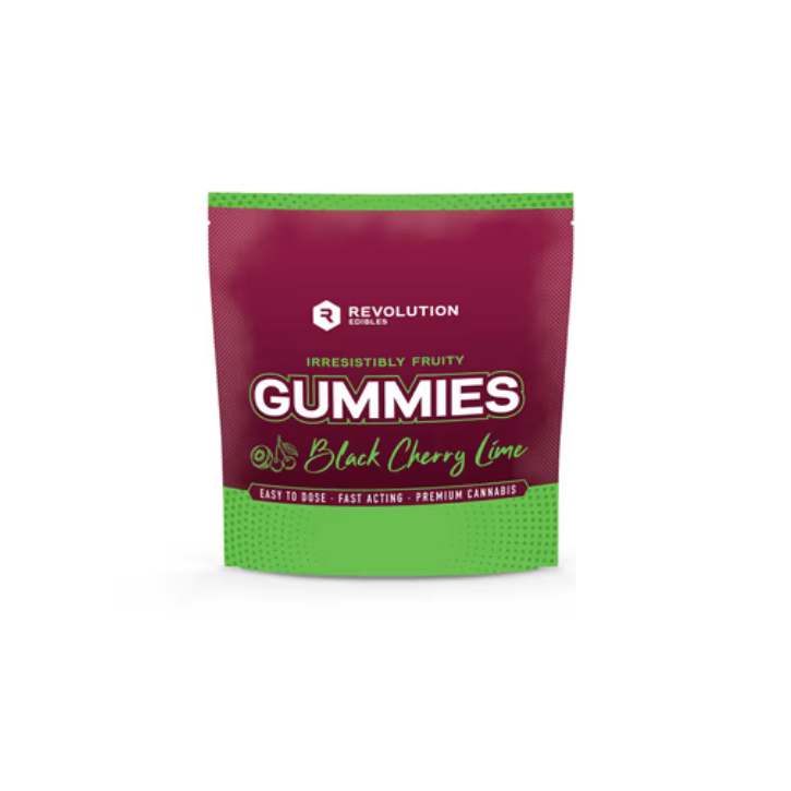Medical marijuana products for migraines in Illinois — Revolution Edibles Black Cherry Lime gummies